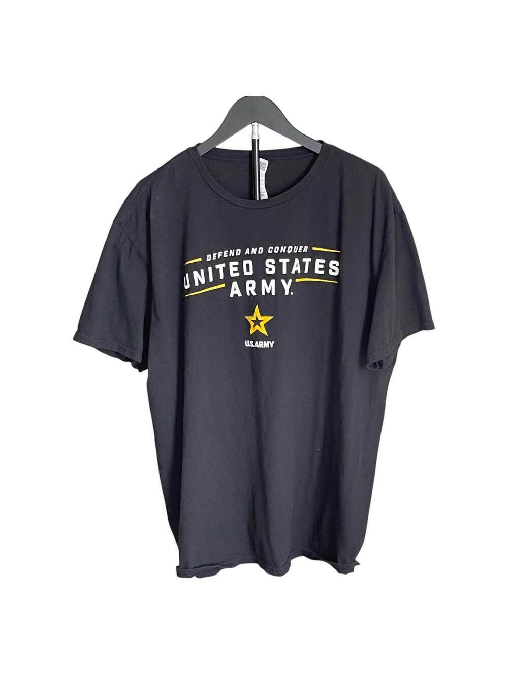 US Army Defend and Conquer Men's Black  XXL 2XL T shirt -CLEAN!
